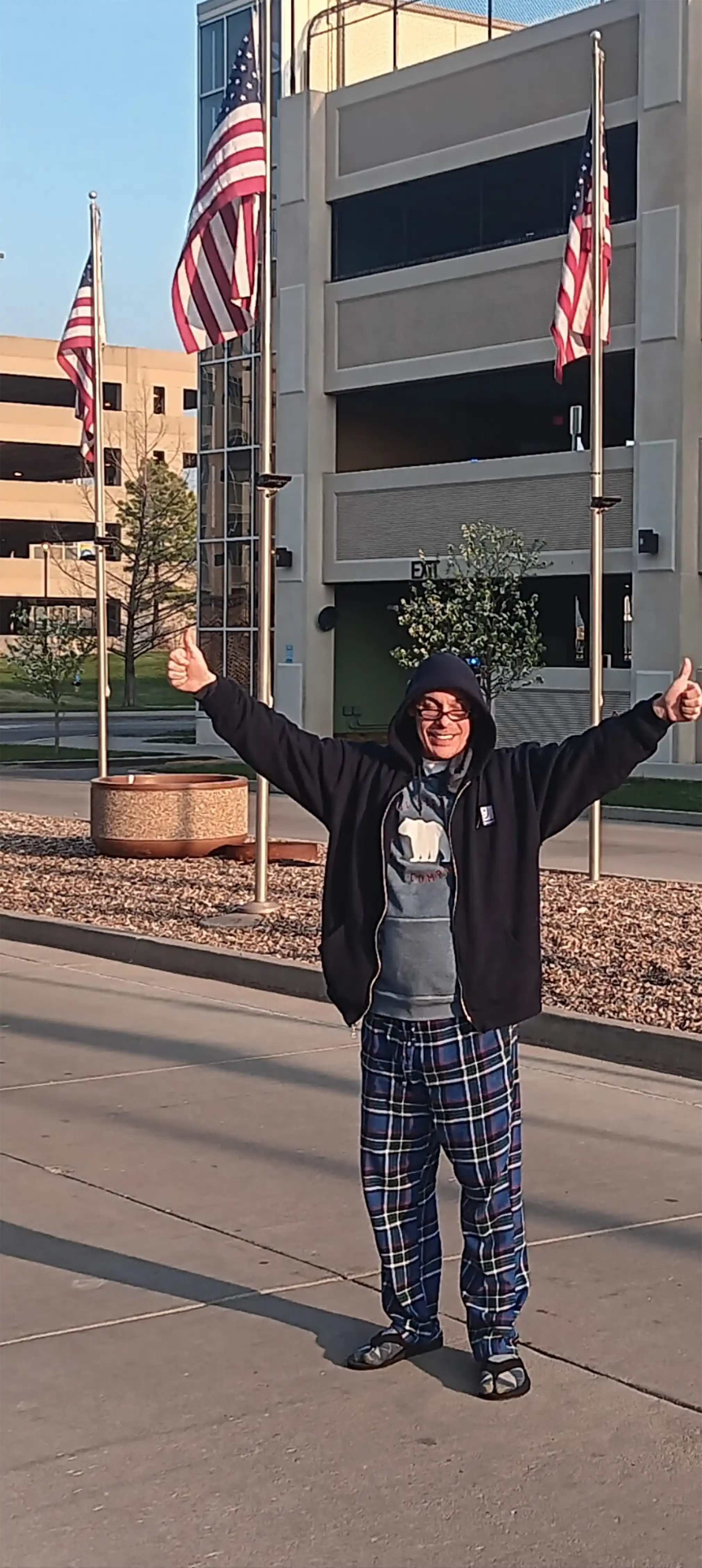 Iraq Veteran David Haave wearing his pjs Harry S Truman VA Hospital 2024